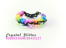 Crystal Glitter Rubber Band Bracelet @craftsavvy #craftwarehouse #rubberbandbracelets #loombands #diy