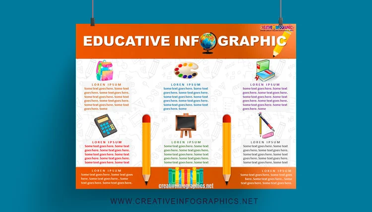 Teaching infographic template school patterns background