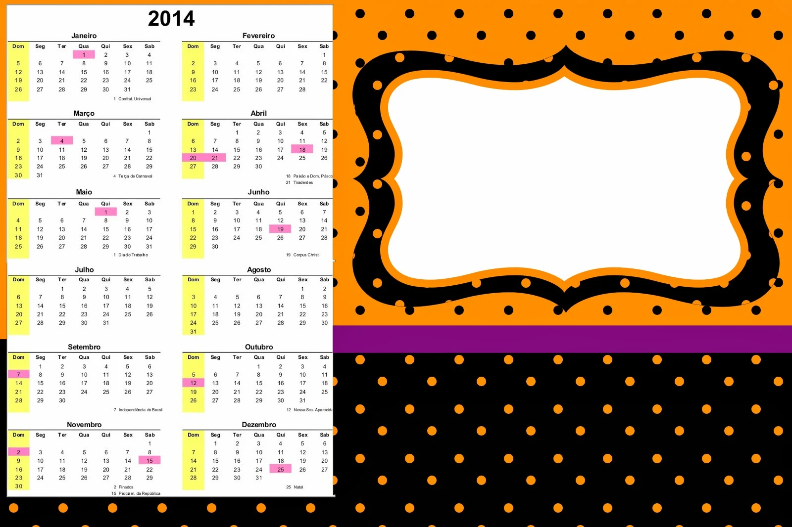 Calendario 2014.