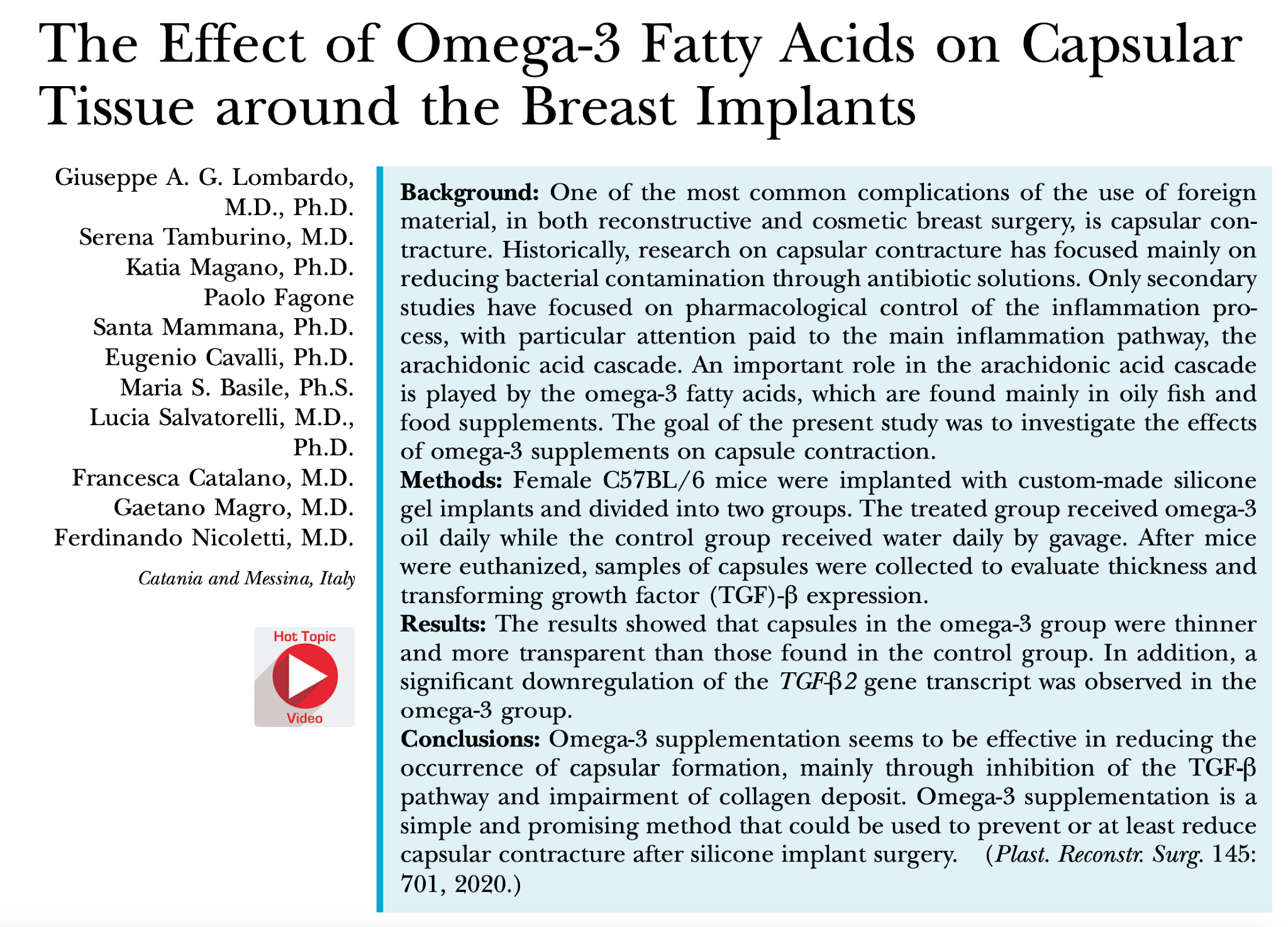 Omega-3 Fatty Acids May Prevent Breast Implant Complications, Like Capsular Contracture