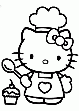 Halo Coloring Pages on Coloring Hello Kitty Cook Gif