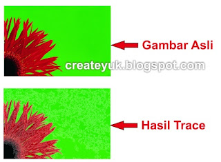 Hasil trace pada corel draw