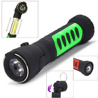 XANES CL13 Hidden Stretchable COB Light + 90° Rotated Head Light Magnetic Tail LED Flashlight 