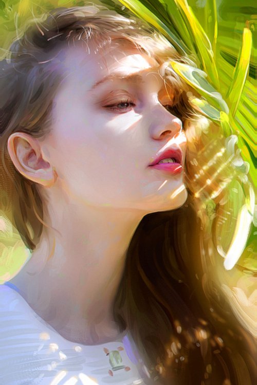 Irakli Nadar artstation instagram arte pinturas mulheres animes foto-realista beleza