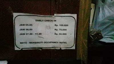 Biaya Early Check-in hotel