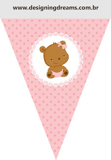 Teddy Bear in Polka Dots Free Printable Bunting. 