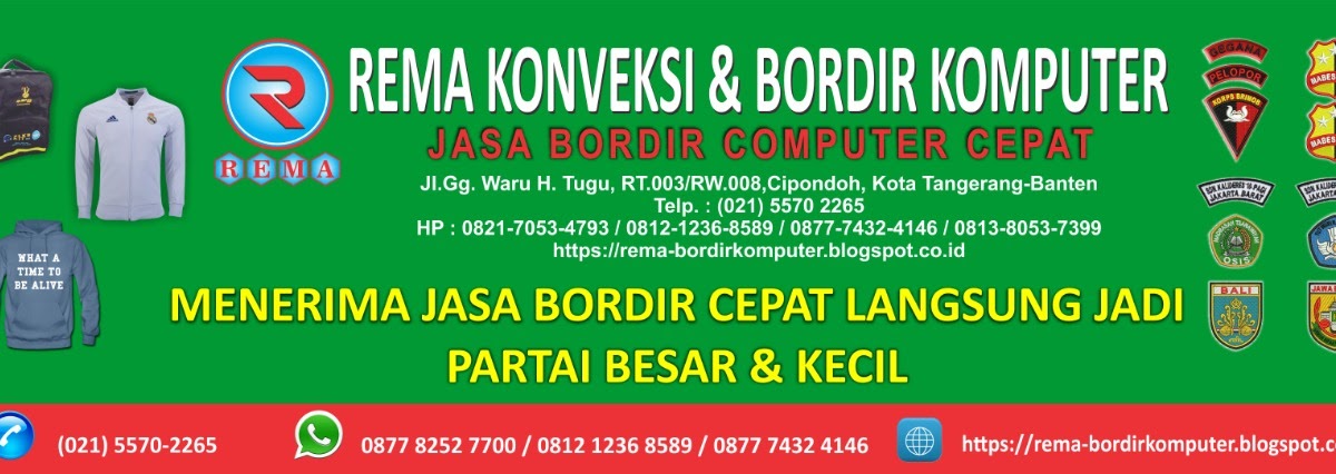  WA 0877 8252 7700 Jasa  Bordir  Tangerang Murah
