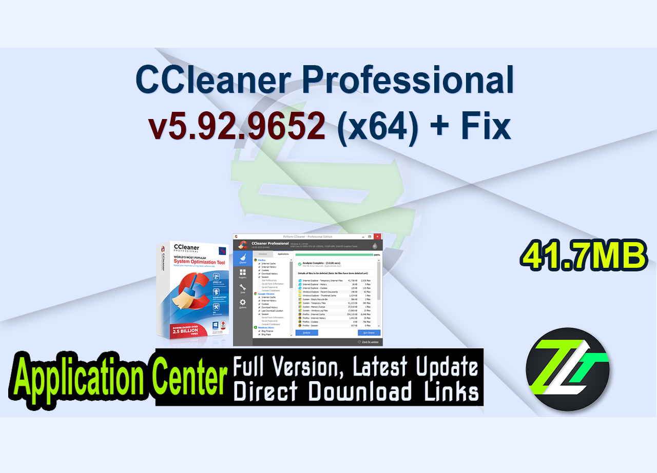 CCleaner Professional v5.92.9652 (x64) + Fix