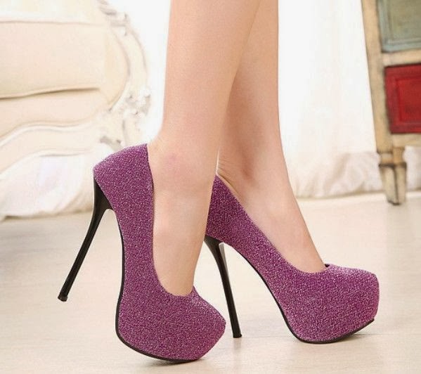 Purple Color Good Quality Round Toe Super High Heel