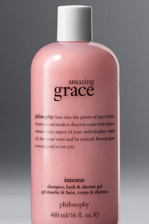 Bottle of 'Amazing Grace Intense Shampoo, Bath, and Shower Gel', similar to the original but with a more concentrated formula.