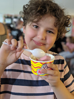 Dan Jon enjoying some Ice Cream at the Leaver's Assembly