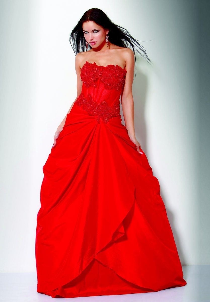 WhiteAzalea Ball Gowns  Ball Gown Prom  Dresses  with Flame Red 