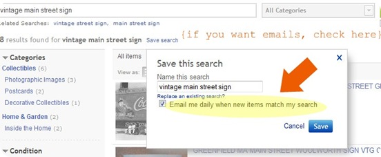 ebay saved search email