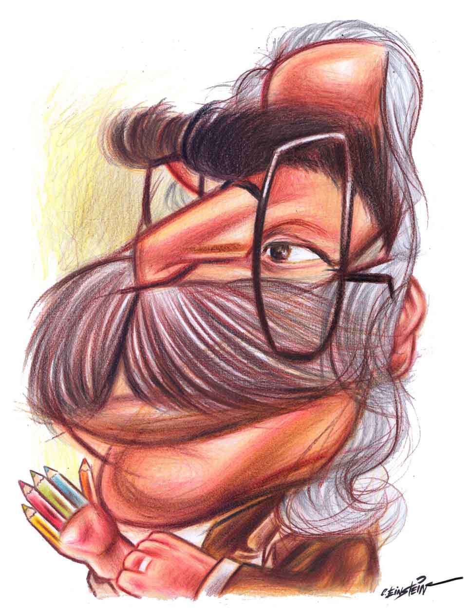 Abdulhadi Shammah .. Caricature by Cival Einstein - Brazil