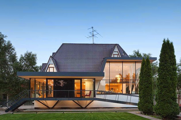  Desain  Rumah  Modern Dengan Lantai  Atas  Melengkung 