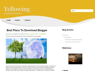 Yellowing Blogger Template