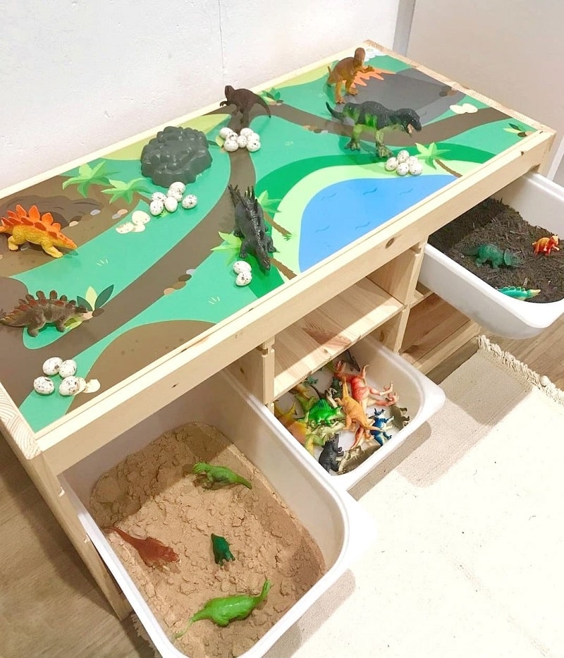 trofast unit used for small world and sensory play