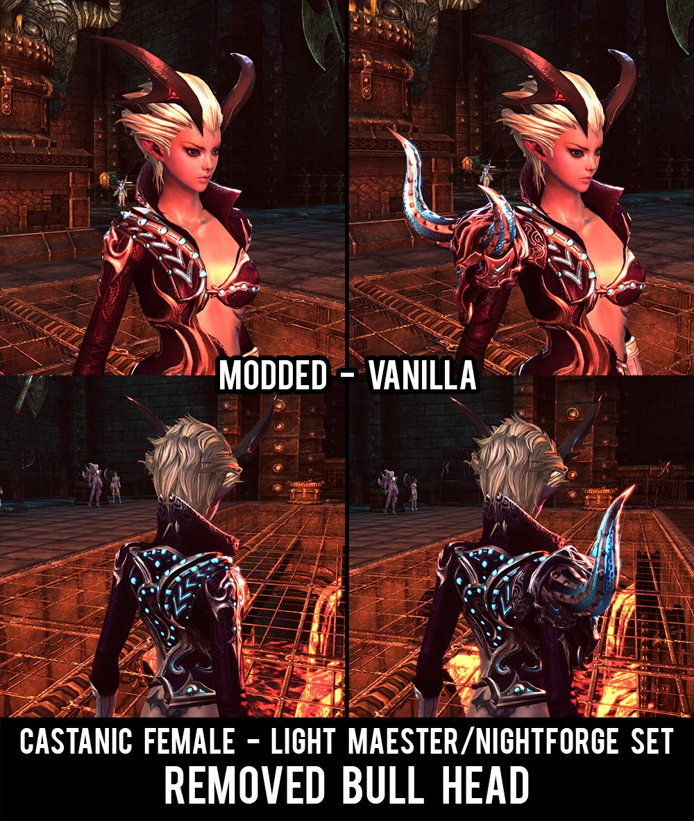 Tera Online Modding Mod Castanic Female Light Nightforge Without Bull Head