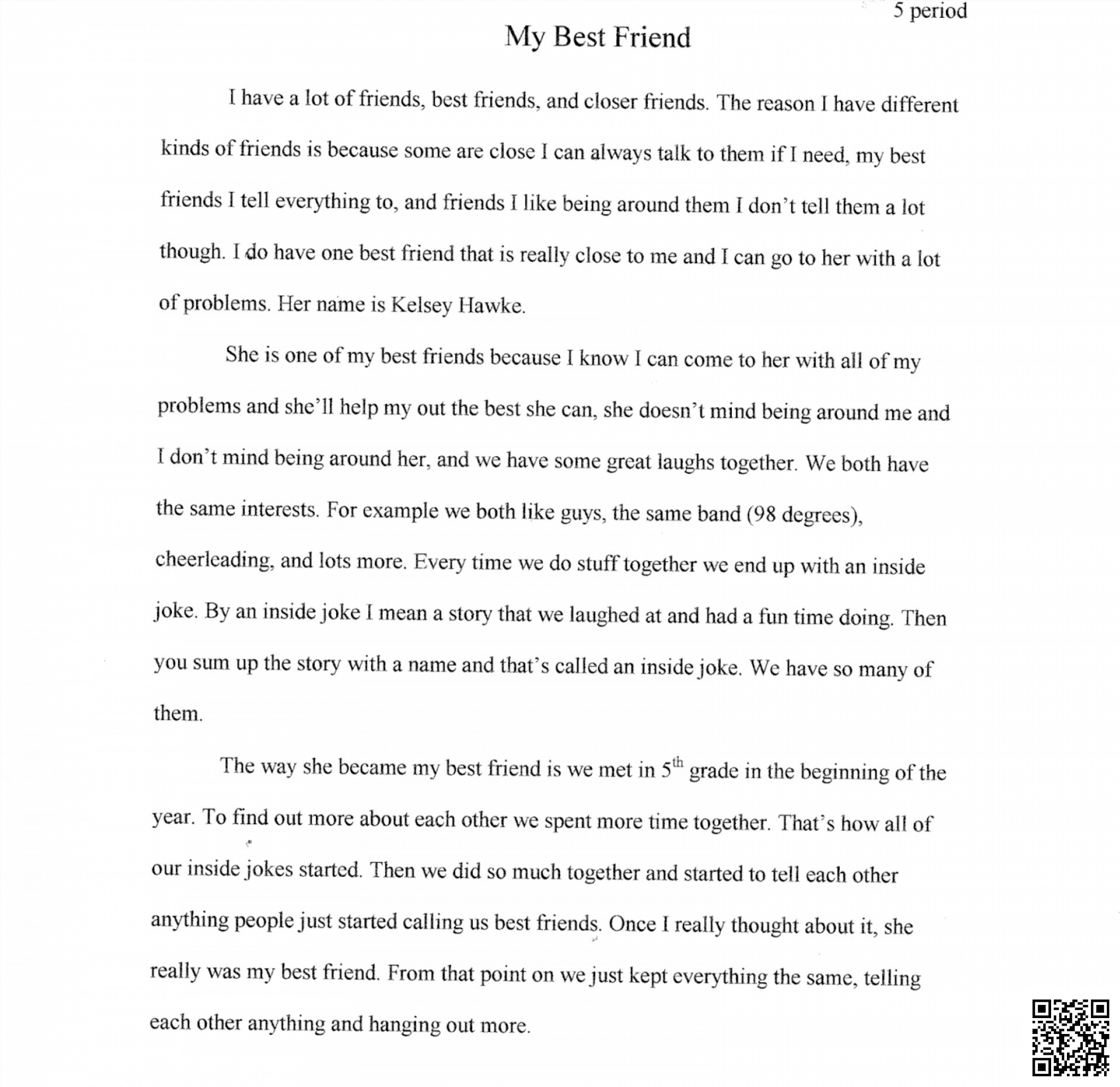 Essay On Best Friend