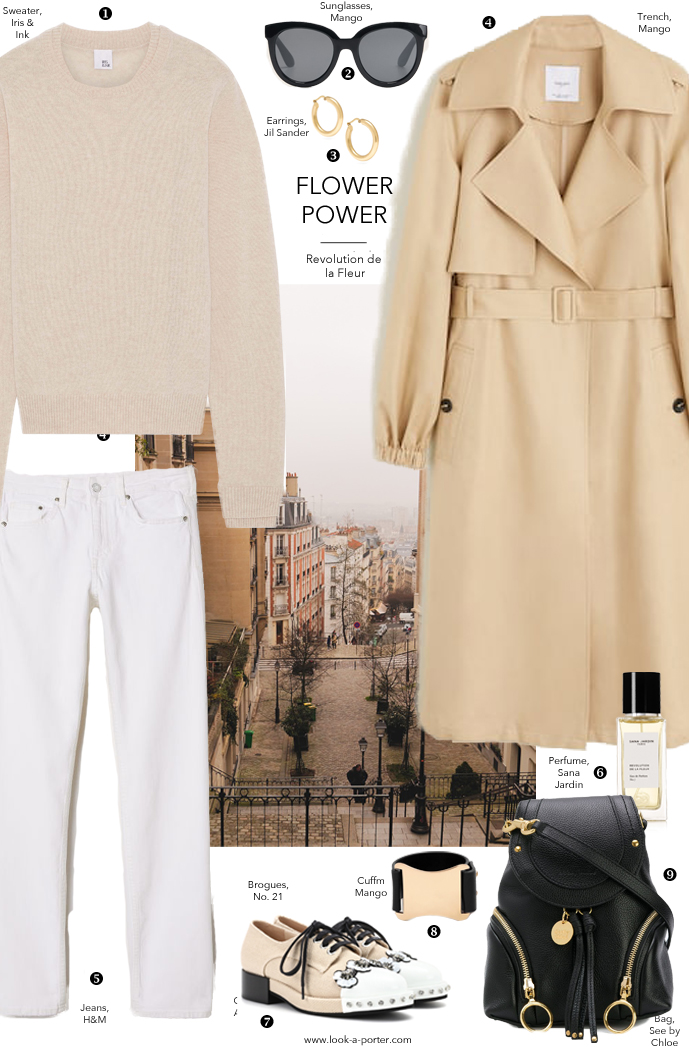 Styling a wardrobe essential statement classic camel linen trench coat with cashmere sweater and white jeans with See by Chloe, H&M, Mango, Sana Jardin, No 21 for  www.look-a-porter.com fashion blog, daily outfit ideas for all budgets, designer finds, best buys, wardrobe essentials