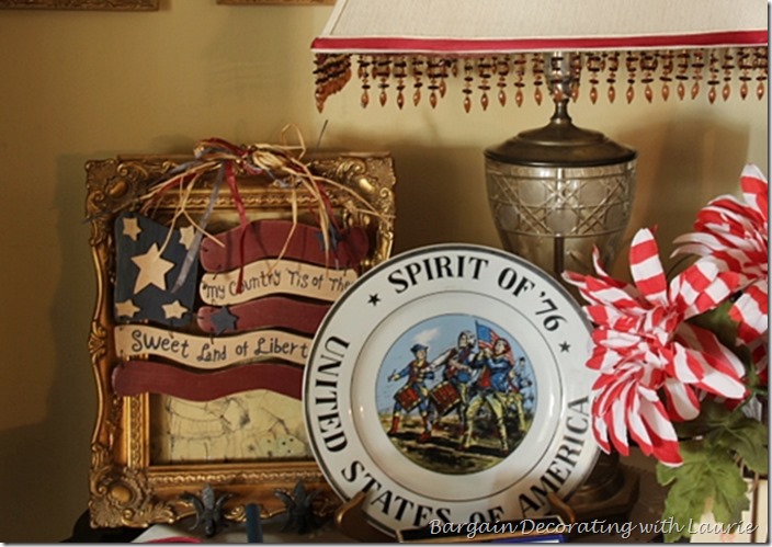 Patriotic plate in vignette
