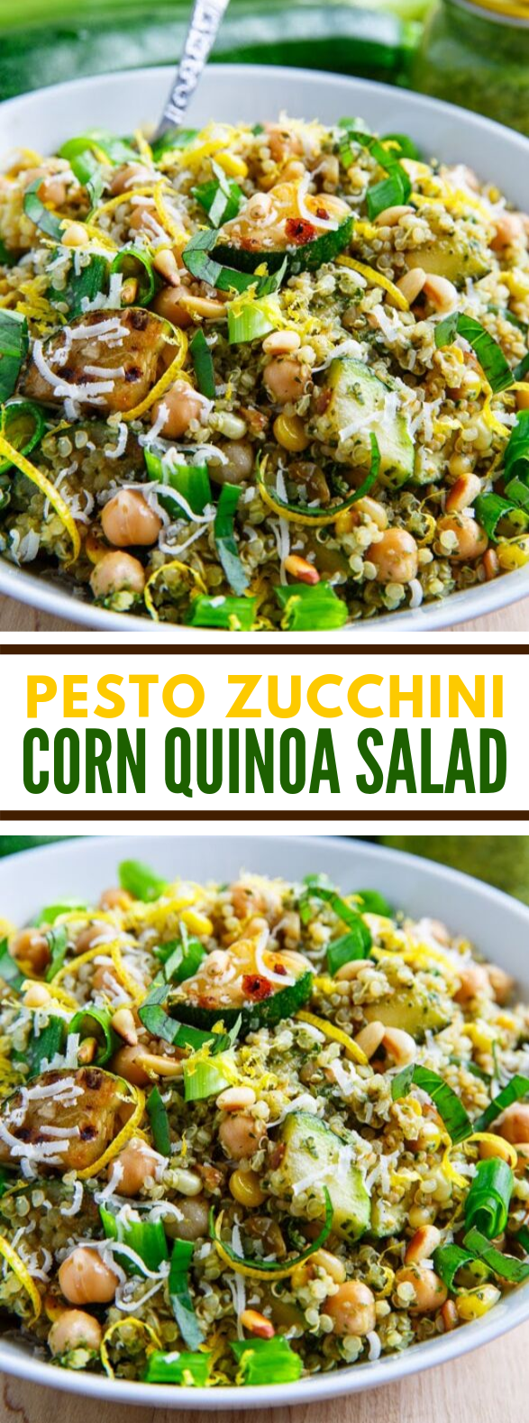 Pesto Zucchini and Corn Quinoa Salad #vegetarian #easysalad