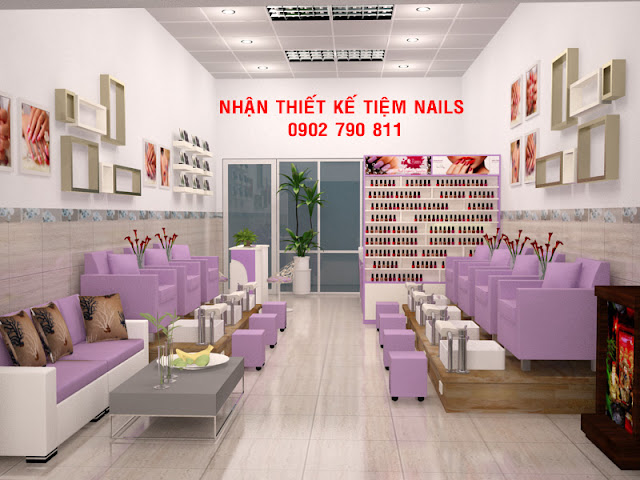 thiết kế tiệm nails đẹp 