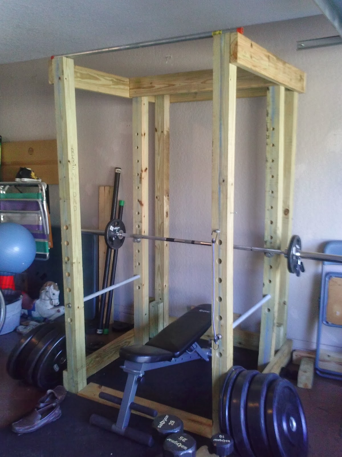 Homemade Wooden Power Rack Power Cage