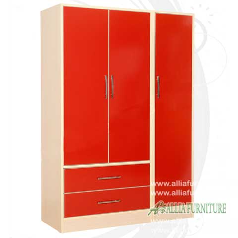 lemari baju minimalis modern 3 pintu bonia