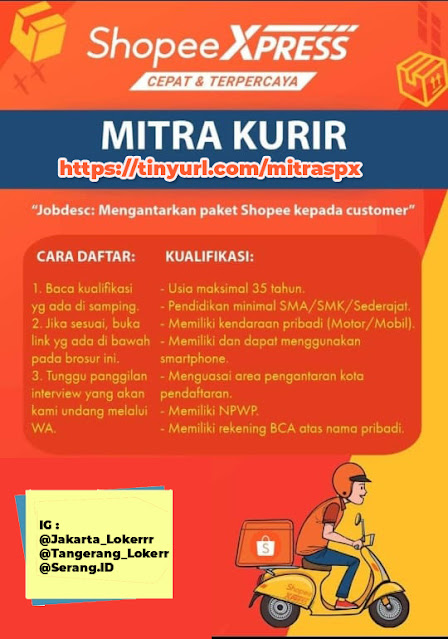Pendaftaran Mitra Kurir Last Mile Shopee Express Se Indonesia Update April 2021 Serangid