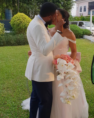 Tinsel stars Linda Ejiofor and Ibrahim Suleiman white wedding photos