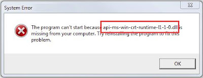 cannot start, can't run api ms win crt runtime missing, error, photoshop cc 2018, 2019
