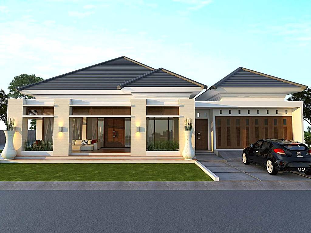  Desain  Rumah  Mewah 1  Lantai  Model  Terbaru Bargaya Modern