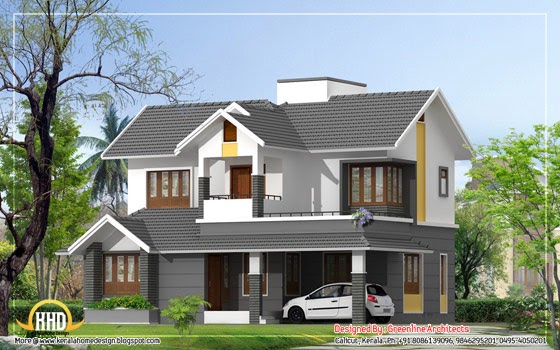 Modern Style  Duplex  House  1740 Sq Ft Kerala home  