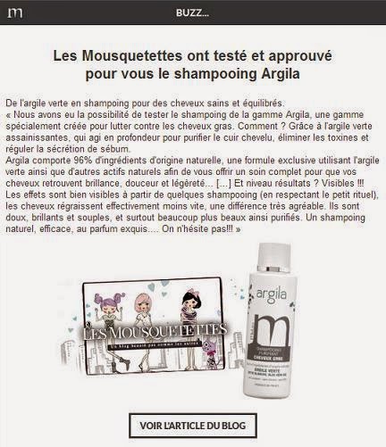 Newsletter août 2014 Mulato et notre article sur le shampoing Argila