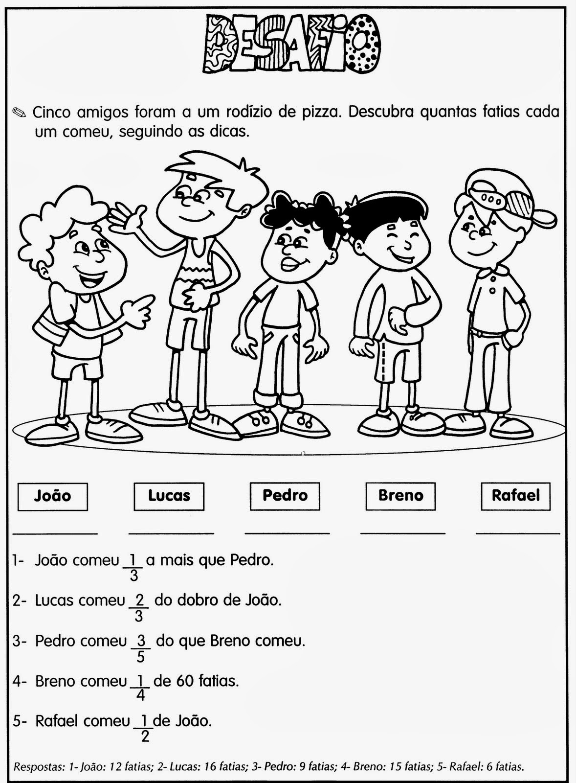 Atividades de matemática para imprimir 5 ano