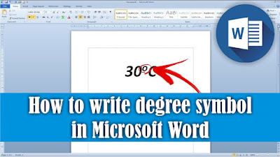 how to write degree symbol in ms word