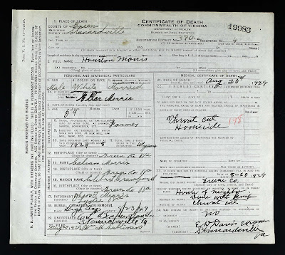Houston Morris 1870-1929 Death Certificate https://jollettetc.blogspot.com