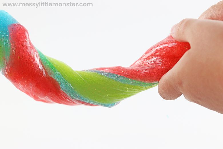 rainbow slime recipe - sensory play recipes for kids
