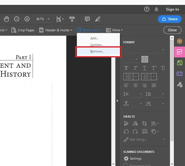 how to remove watermark from pdf free