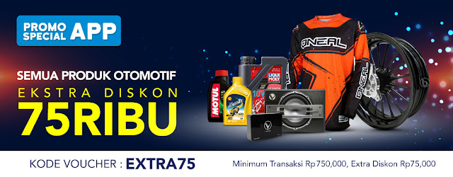 #BliBli - #Promo #Voucher Special Semua Produk Otomotif Diskon 75K (s.d 31 Maret 2019)