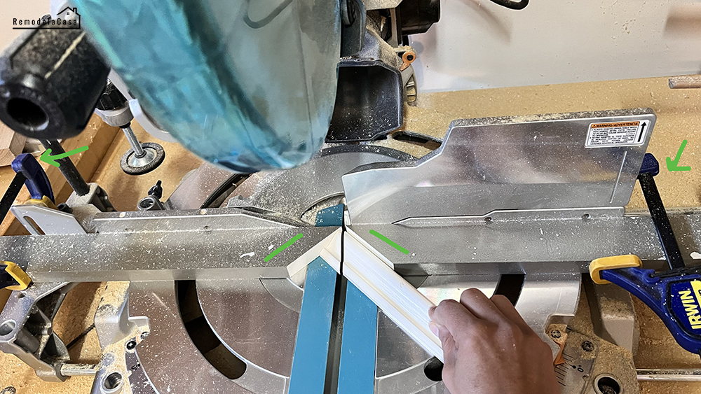 How to plan and install a staircase molding design - Makita miter saw