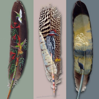 Amazing Art on feather Seen On www.coolpicturegallery.us