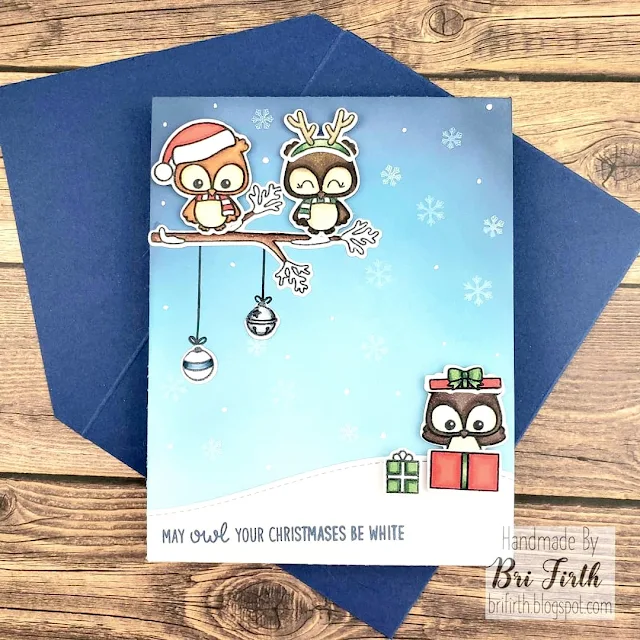 Sunny Studio Stamps: Happy Owlidays Customer Card by Bri Firth