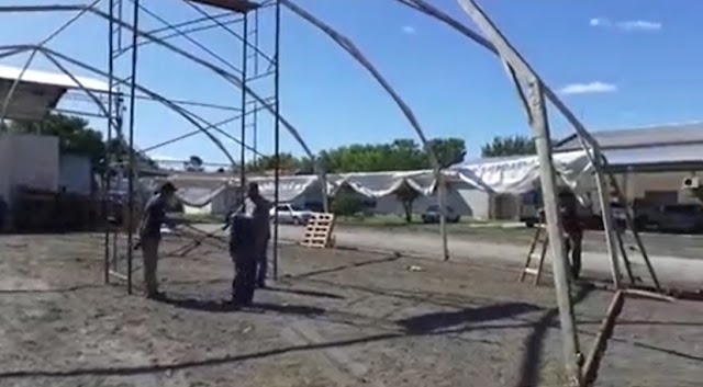 En Alberti levantan una carpa de sanidad para alojar posibles casos de COVID 19