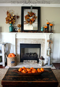 Black & Orange Fall decor at Chic on a Shoestring Decorating blog.