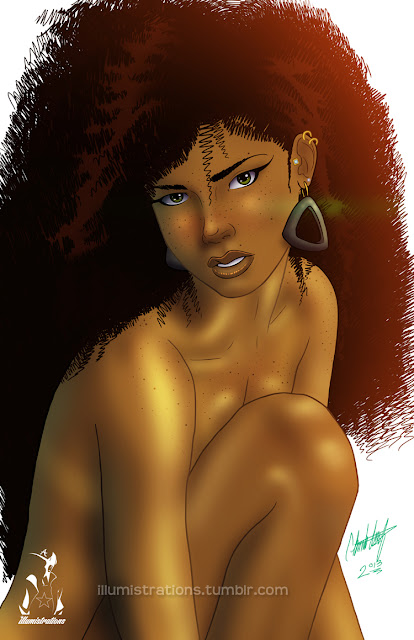 nude, artistic, black woman, black, african american, natural hair, afro, art