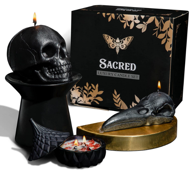 skull, candle, candle magic, gothic, goth, witch, witchcraft, witchy, trad craft, traditional witch, goth witch, lunar witch, raven, magic, magick, candle magic, wicca, wiccan