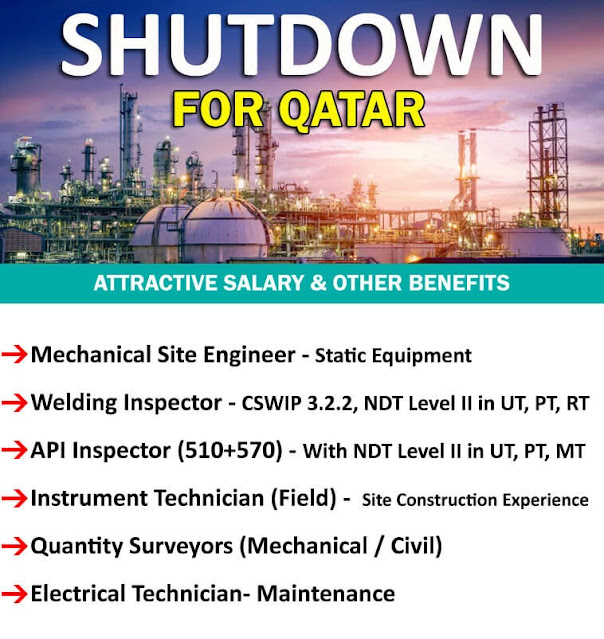 Gulf shutdown jobs - Recruitment to Qatar