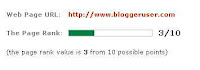 Google Page Rank of 3 for BloggerUser